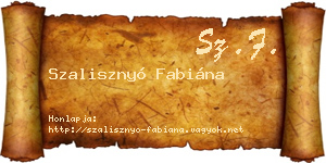 Szalisznyó Fabiána névjegykártya