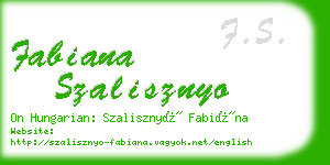 fabiana szalisznyo business card
